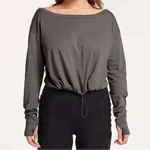 NWOT FLX cinched bungee hemmed long sleeve crop size M